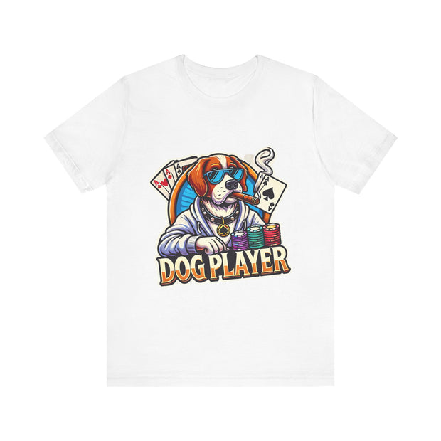 Funny Dog Player Poker T-Shirt - Perfect for Dog Lovers and Poker Enthusiasts, Comfy Cotton Tee