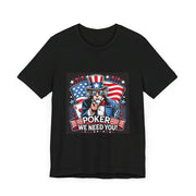 Uncle Sam Poker USA Independence Day Poker Tee - Funny T-Shirt for Poker Lovers, Patriotic Gift, Unique Casino Apparel - PokerCircle Design Studio