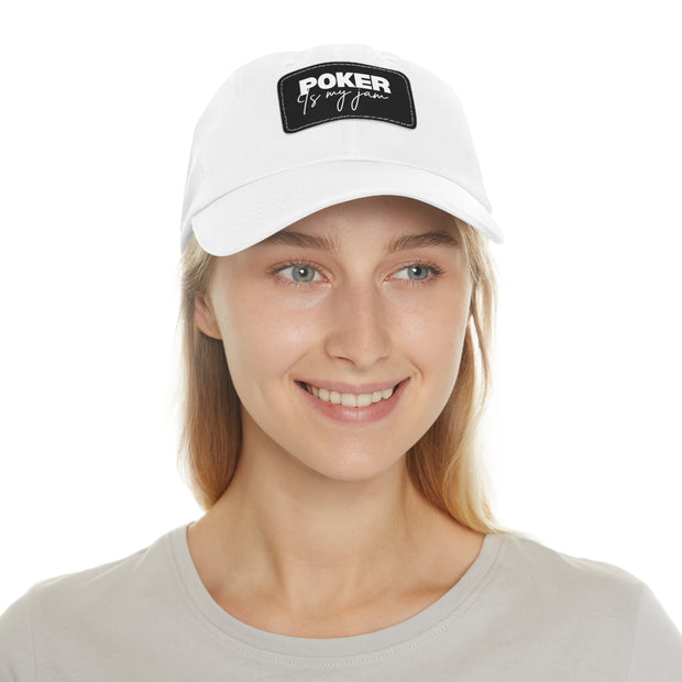 Poker is My Jam Dad Hat - Low Profile Adjustable Baseball Cap | PokerCircle Design Studio