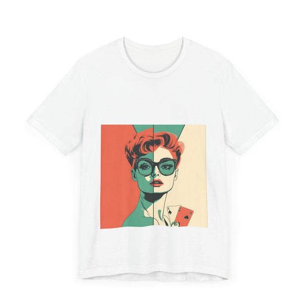 Retro Queen - Women's Vintage Poker Art Graphic T-Shirt | PokerCircle Design Studio