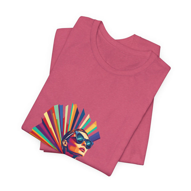 Rainbow Royale - Women's Vibrant Poker Art Graphic T-Shirt | PokerCircle Design Studio