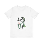 Ace of Spades - Women's Elegant Poker Queen Graphic T-Shirt | PokerCircle Design Studio