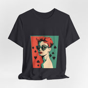 Queen of Suits - Women's Vintage Poker Art Graphic T-Shirt | PokerCircle Design Studio