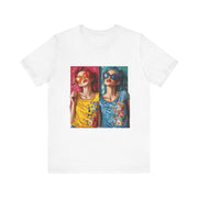 Double Trouble - Women's Vibrant Poker Art Graphic T-Shirt | PokerCircle Design Studio