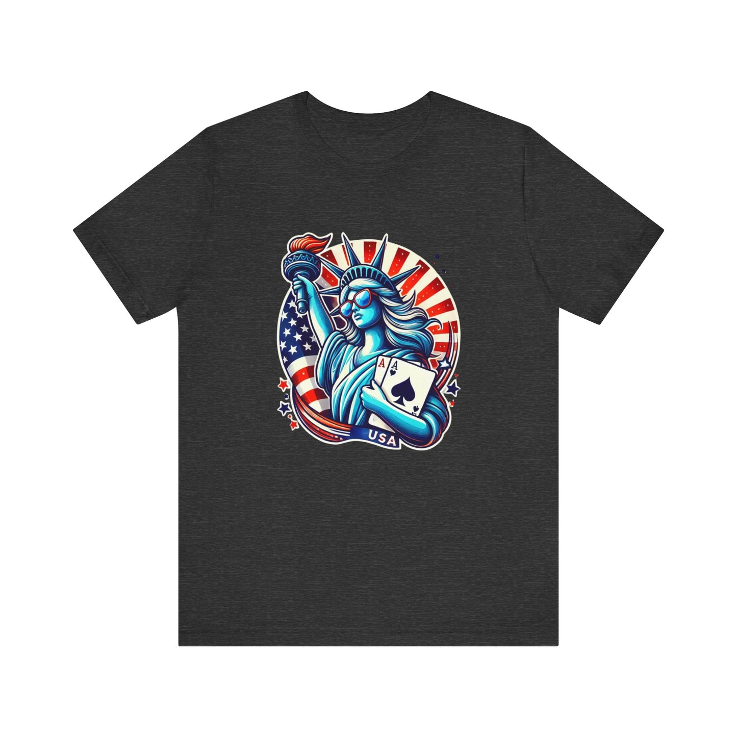 Liberty Since 1776 Poker T-Shirt - Funny Tee for Poker Lovers, Patriotic Gift, Unique Casino Apparel - PokerCircle Design Studio