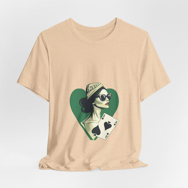 Queen of Spades - Women's Bold Poker Graphic T-Shirt | PokerCircle Design Studio