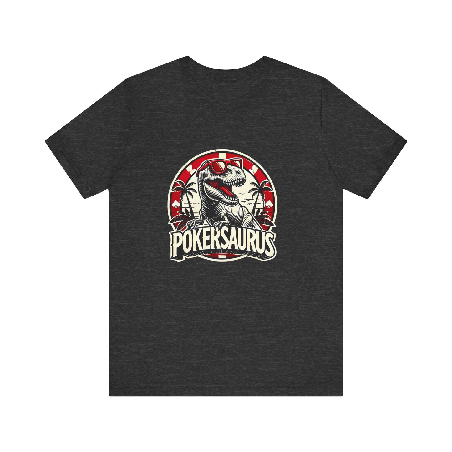 Dinosaur Poker T-Shirt – 'Pokersaurus' Tee for Game Night Enthusiasts