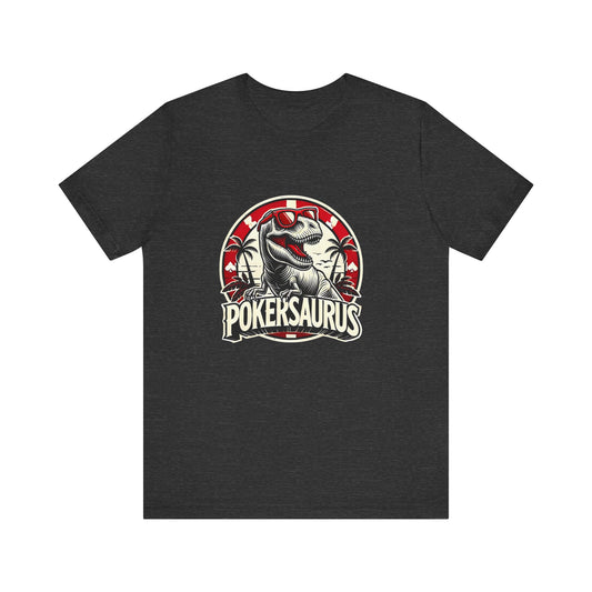 Dinosaur Poker T-Shirt – 'Pokersaurus' Tee for Game Night Enthusiasts