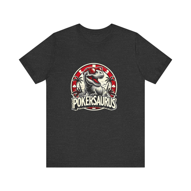 Dinosaur Poker T-Shirt – 'Pokersaurus' Tee for Game Night Enthusiasts