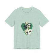 Lucky Clover - Women's Poker Queen of Clubs Graphic T-Shirt | PokerCircle Design Studio