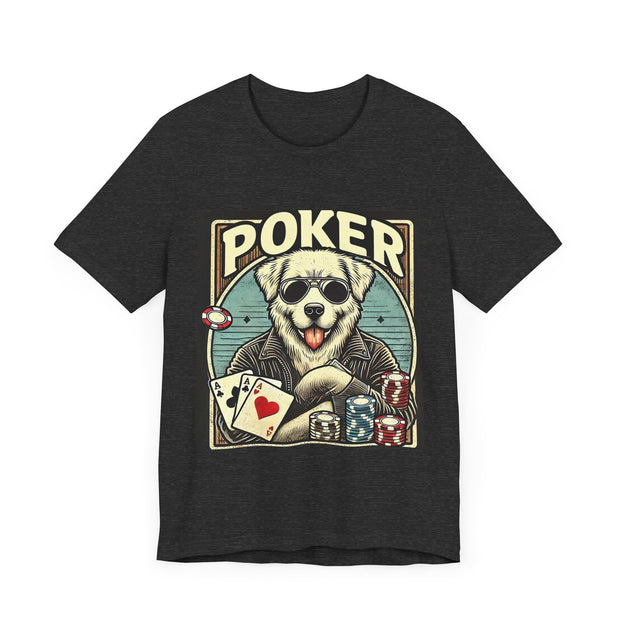 Adorable Poker Player T-Shirt – 'Cute Poker Dog' Tee for Animal and Card Game Fans