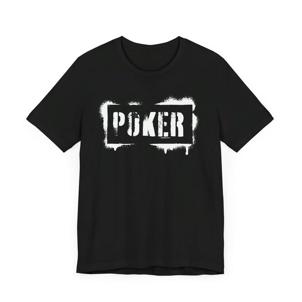 Essential Poker T-Shirt – 'Poker' Grunge Style Tee for Passionate Players