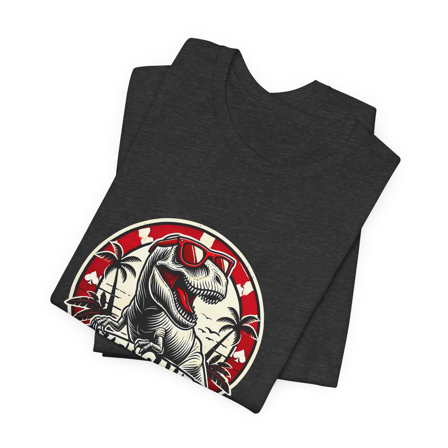 Dinosaur Poker T-Shirt – 'Pokersaurus' Tee for Game Night Enthusiasts