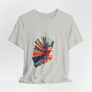 Rainbow Royale - Women's Vibrant Poker Art Graphic T-Shirt | PokerCircle Design Studio