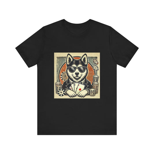 Poker Fan T-Shirt – 'Poker Dog' Whimsical Tee for Animal Lovers and Players