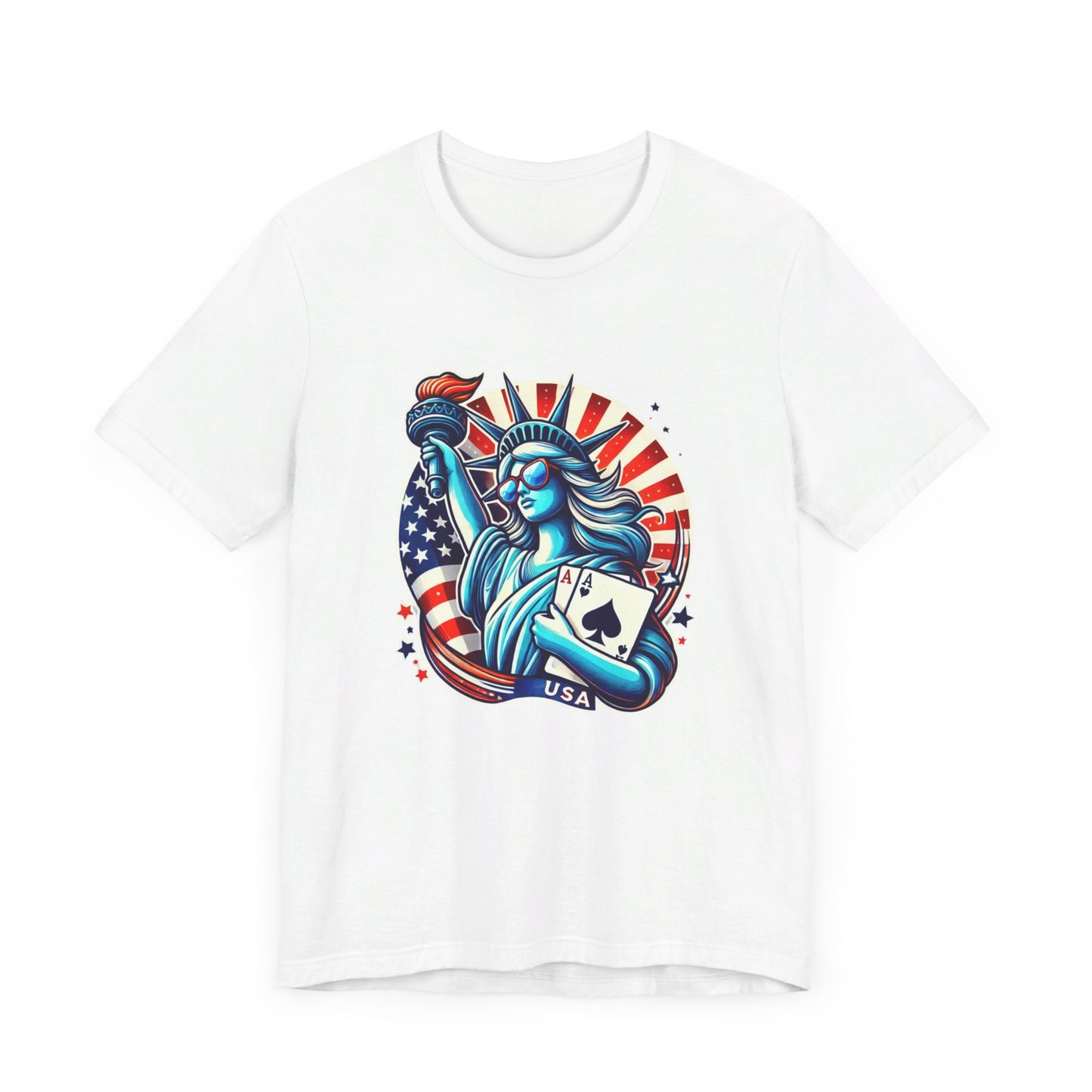 Liberty Since 1776 Poker T-Shirt - Funny Tee for Poker Lovers, Patriotic Gift, Unique Casino Apparel - PokerCircle Design Studio