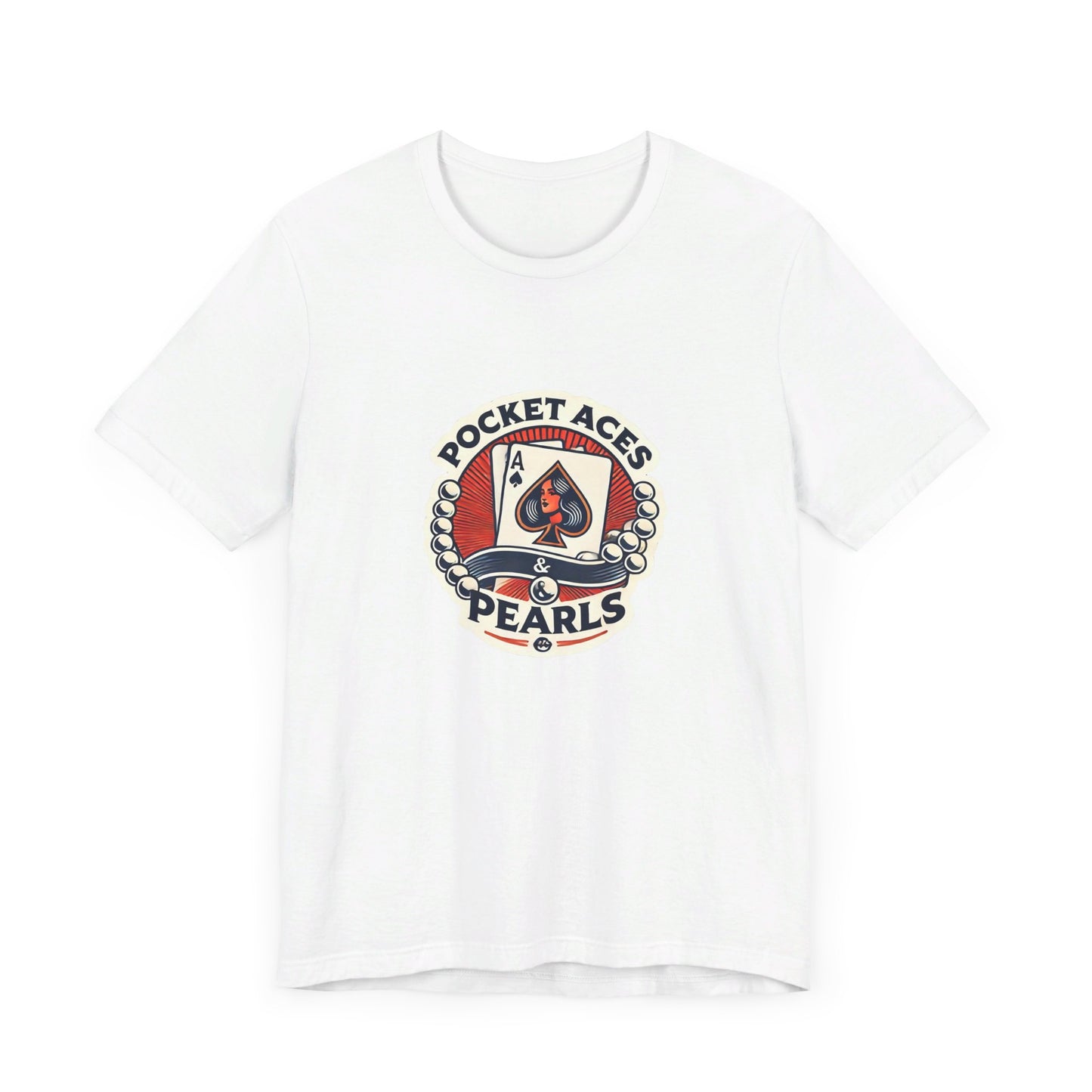 Pocket Aces & Pearls Retro Pop Art Poker T-Shirt - Funny Tee for Poker Lovers, Ideal Gift, Unique Design - PokerCircle Design Studio