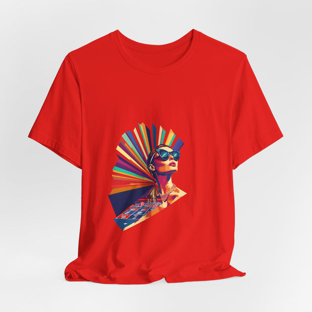 Rainbow Royale - Women's Vibrant Poker Art Graphic T-Shirt | PokerCircle Design Studio