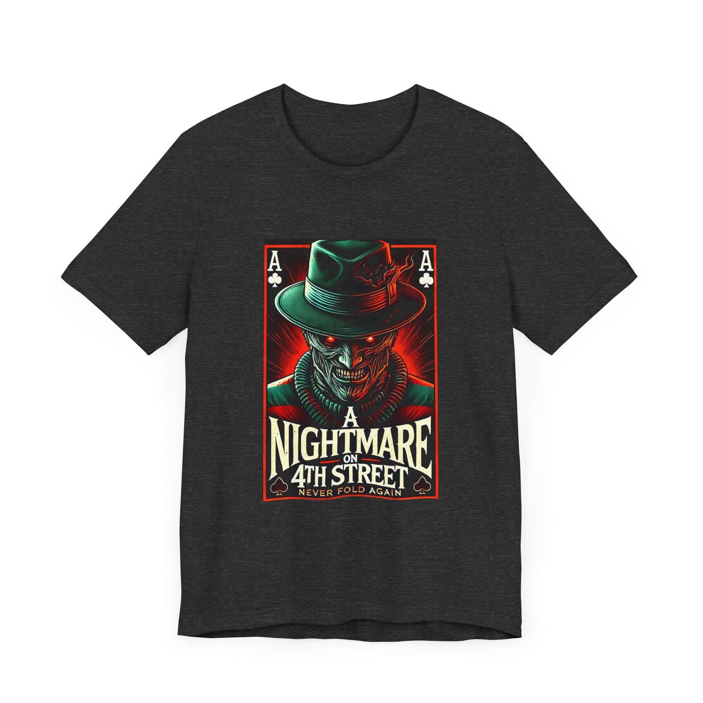 Poker Horror T-Shirt – 'Nightmare on 4th Street' Spooky Poker Tee for Gamers