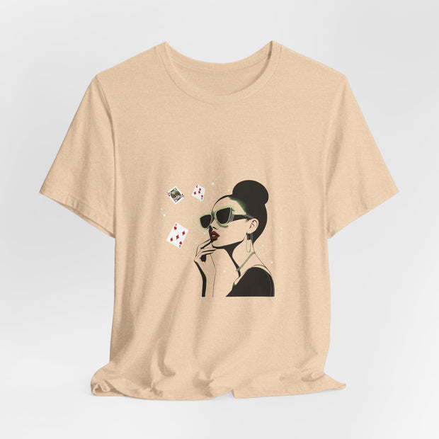 Bluff & Beauty - Women's Classy Poker Queen Graphic T-Shirt | PokerCircle Design Studio