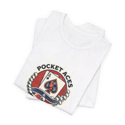 Pocket Aces & Pearls Retro Pop Art Poker T-Shirt - Funny Tee for Poker Lovers, Ideal Gift, Unique Design - PokerCircle Design Studio