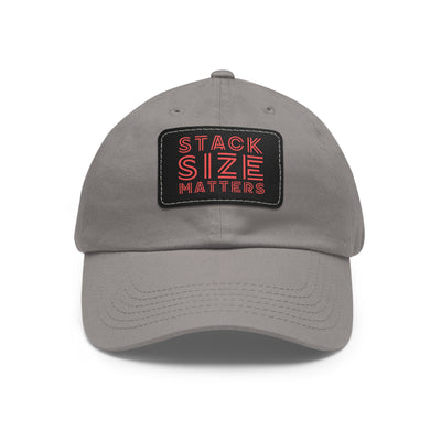 Stack Size Matters Dad Hat - Low Profile Adjustable Baseball Cap | PokerCircle Design Studio