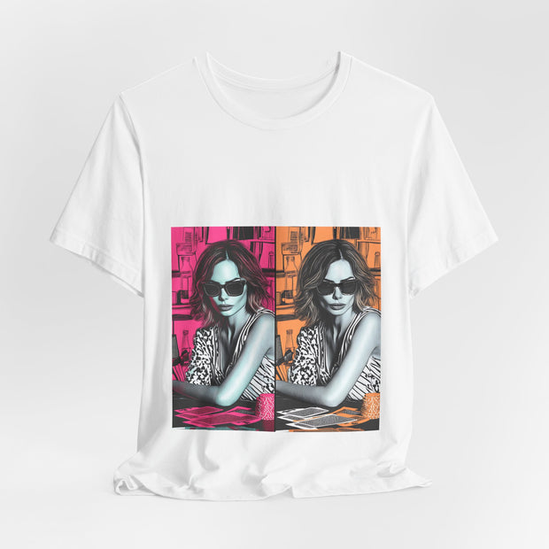 Double Vision - Women's Pop Art Poker Graphic T-Shirt | PokerCircle Design Studio