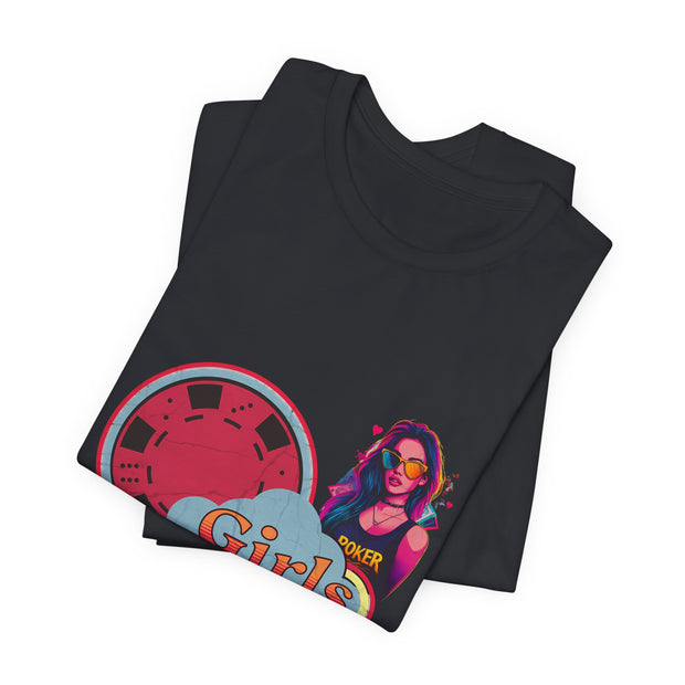 Girls Just Wanna Play Poker T-Shirt - Fun & Feminine Poker Apparel by PokerCircle Design Studio