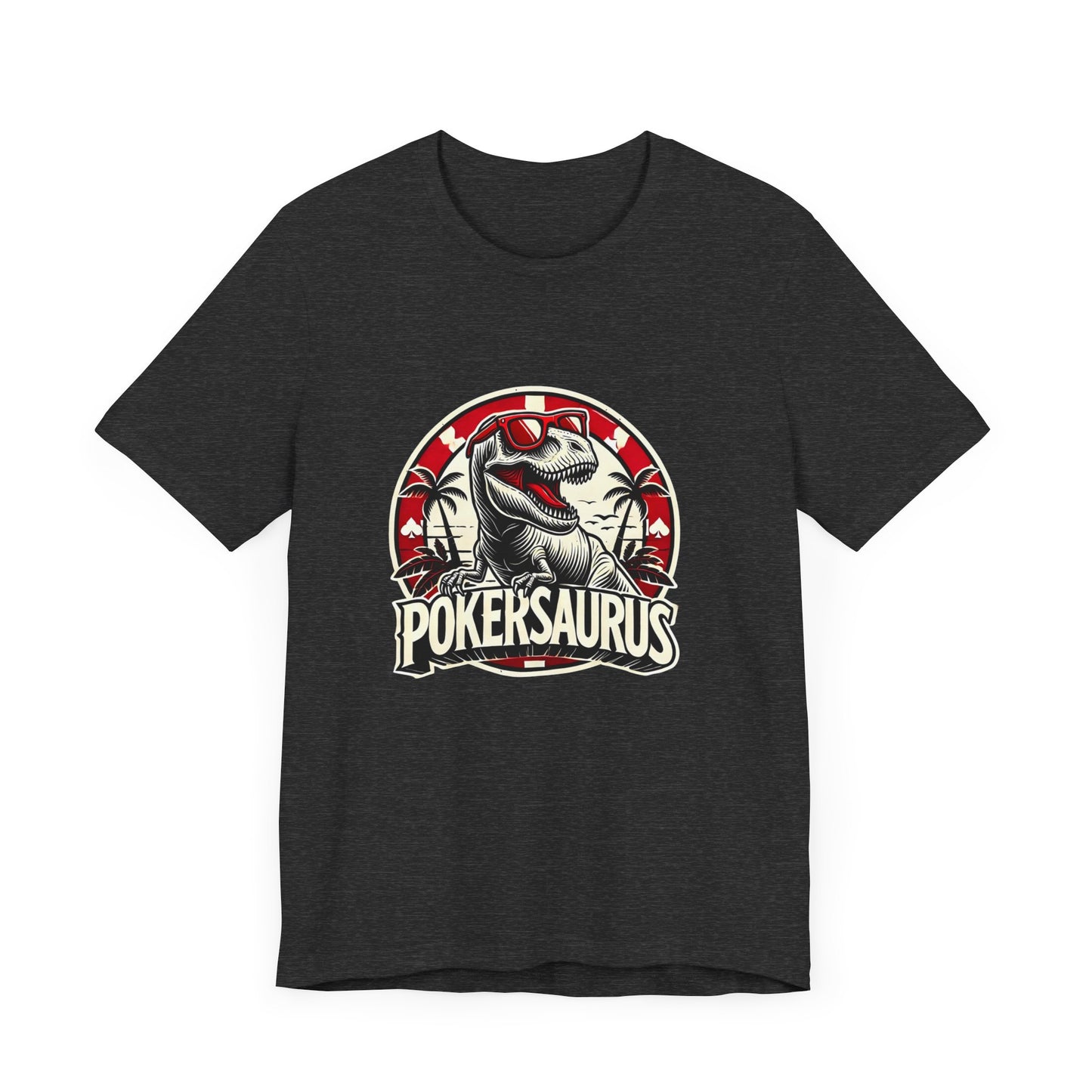 Dinosaur Poker T-Shirt – 'Pokersaurus' Tee for Game Night Enthusiasts