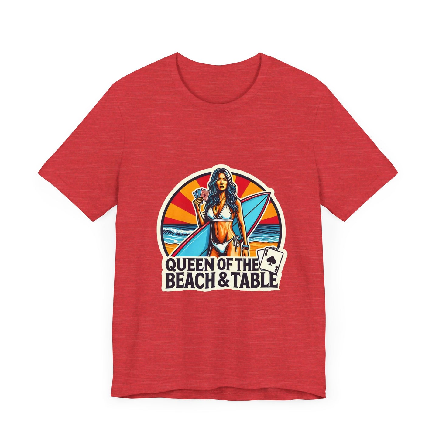 Queen of the Beach & Table Poker T-Shirt Funny Tee for Poker Lovers Perfect Gift for Gamblers - PokerCircle Design Studio