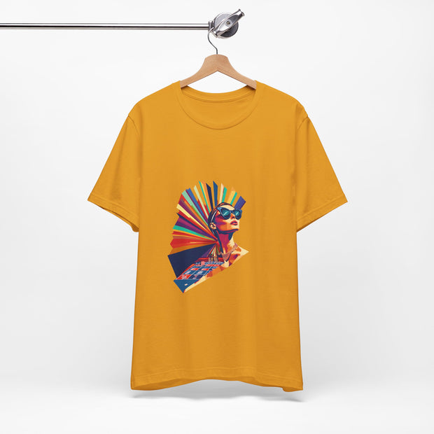 Rainbow Royale - Women's Vibrant Poker Art Graphic T-Shirt | PokerCircle Design Studio