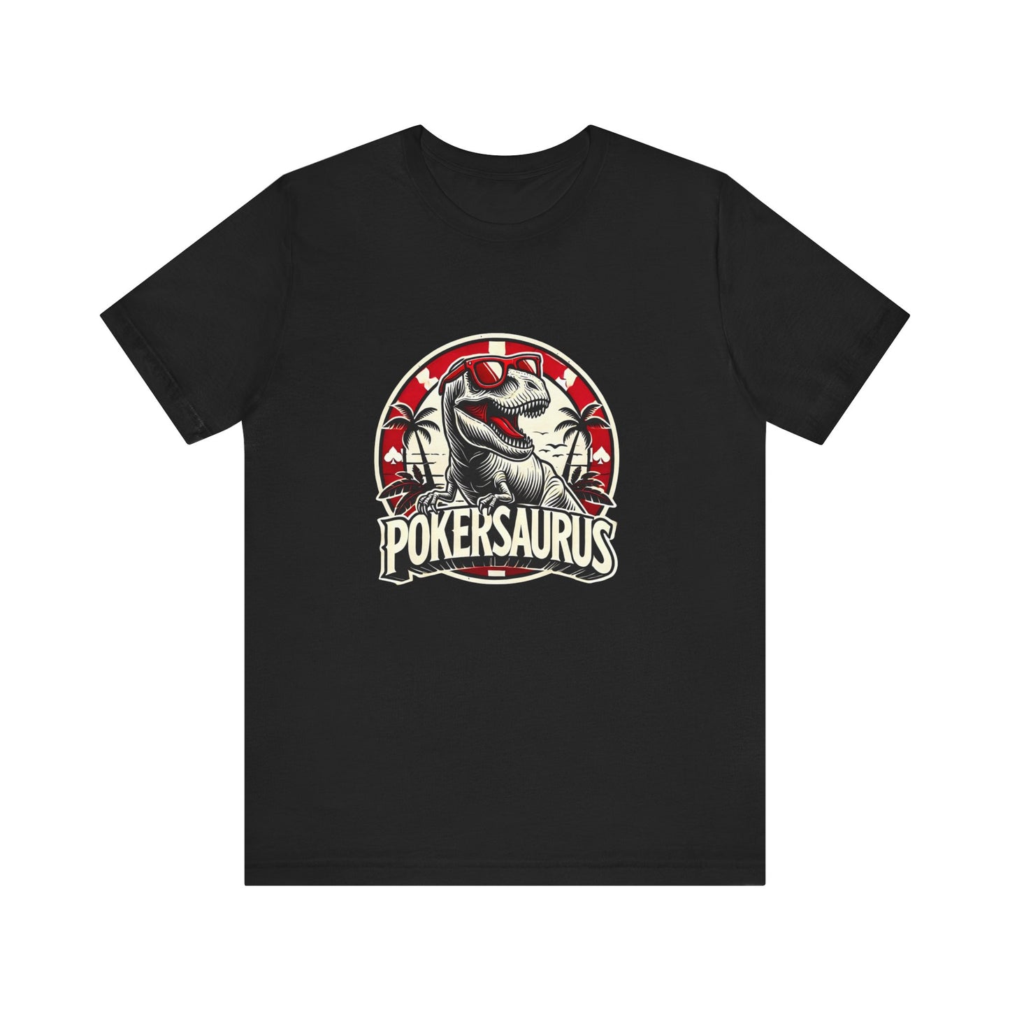 Dinosaur Poker T-Shirt – 'Pokersaurus' Tee for Game Night Enthusiasts