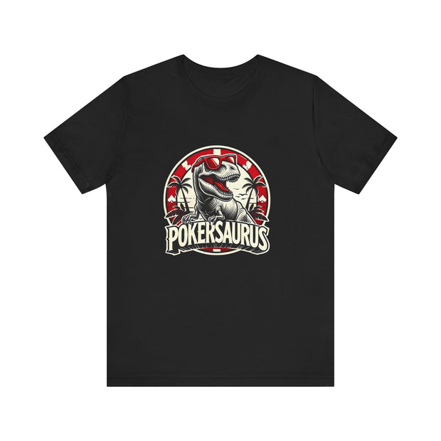 Dinosaur Poker T-Shirt – 'Pokersaurus' Tee for Game Night Enthusiasts