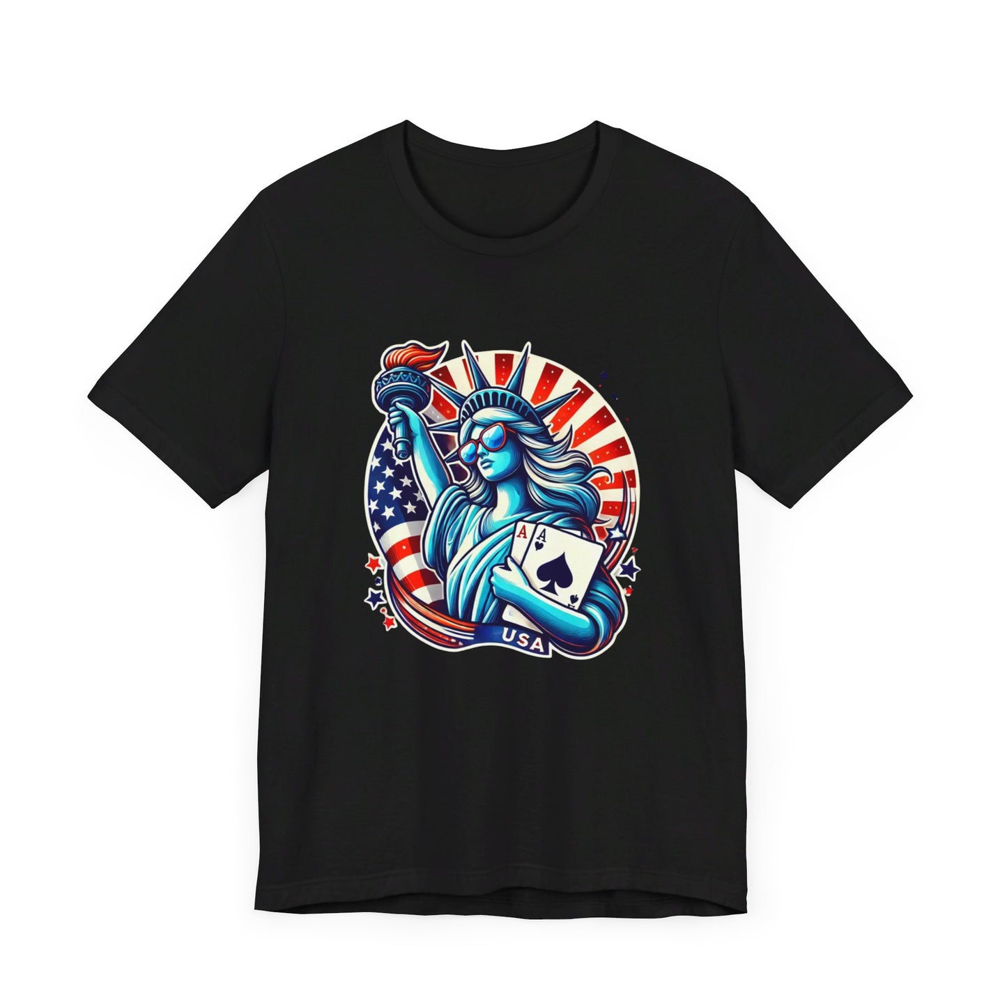 Liberty Since 1776 Poker T-Shirt - Funny Tee for Poker Lovers, Patriotic Gift, Unique Casino Apparel - PokerCircle Design Studio