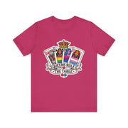 Queens Rule the Table - Pride Poker T-Shirt LGBTQ+ Empowering, Vibrant Design, High-Quality Cotton V2