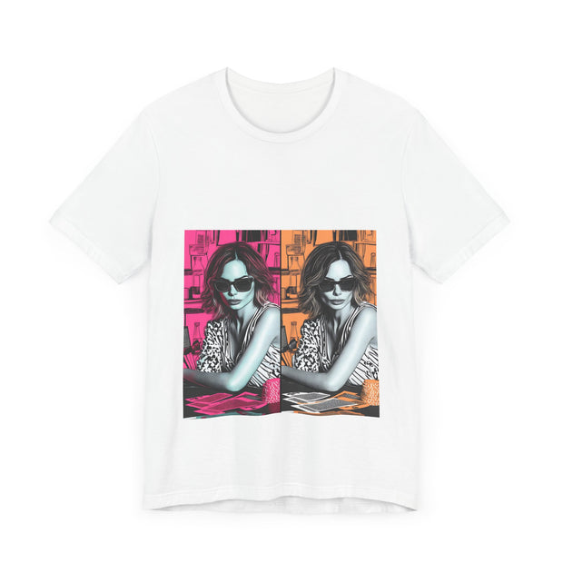 Double Vision - Women's Pop Art Poker Graphic T-Shirt | PokerCircle Design Studio