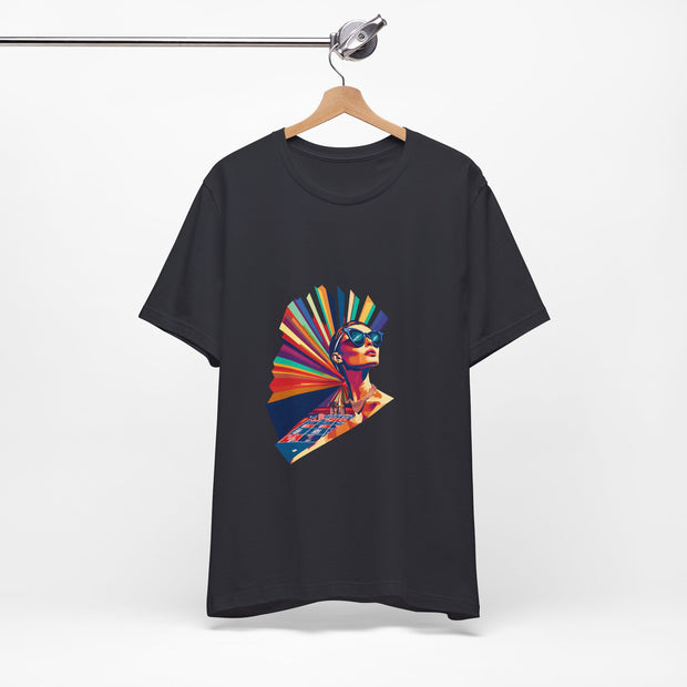 Rainbow Royale - Women's Vibrant Poker Art Graphic T-Shirt | PokerCircle Design Studio