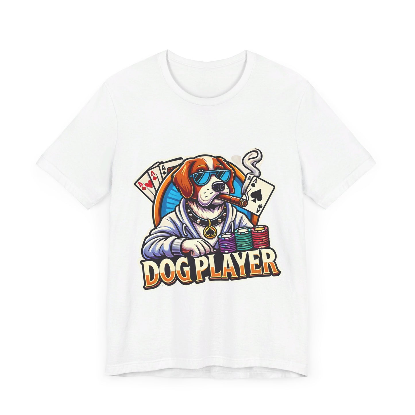 Funny Dog Player Poker T-Shirt - Perfect for Dog Lovers and Poker Enthusiasts, Comfy Cotton Tee