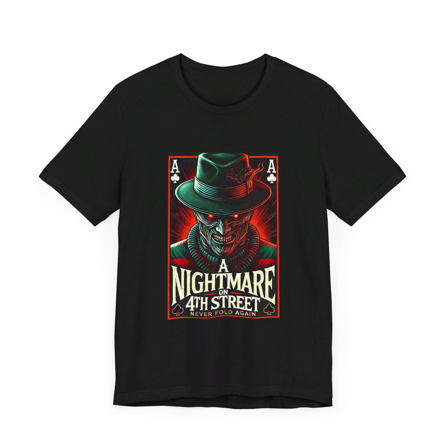 Poker Horror T-Shirt – 'Nightmare on 4th Street' Spooky Poker Tee for Gamers