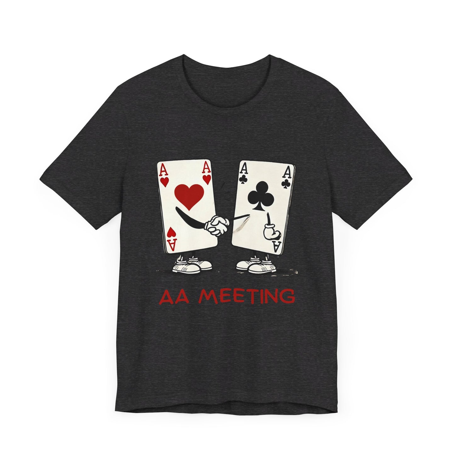 Poker Humor T-Shirt – 'AA Meeting' Pocket Aces Tee for Card Players