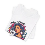 Bluffing Beauty Retro Pop Art Poker T-Shirt Funny Tee for Poker Lovers Ideal Gift Vibrant Design - PokerCircle Design Studio