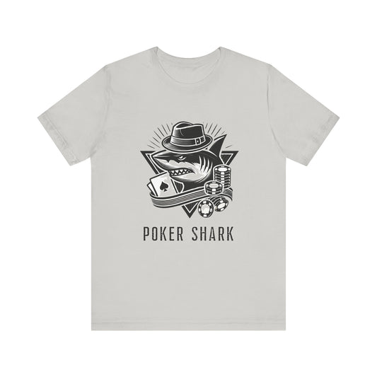 Poker Player T-Shirt – 'Poker Shark' Graphic Tee for Competitive Gamers