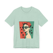 Queen of Suits - Women's Vintage Poker Art Graphic T-Shirt | PokerCircle Design Studio