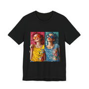 Double Trouble - Women's Vibrant Poker Art Graphic T-Shirt | PokerCircle Design Studio