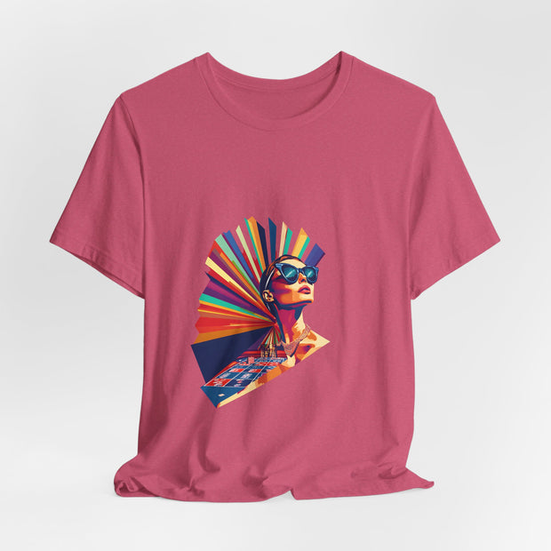 Rainbow Royale - Women's Vibrant Poker Art Graphic T-Shirt | PokerCircle Design Studio